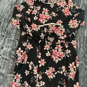 Floral Long Sleeve Dress Size L by Perfect peach